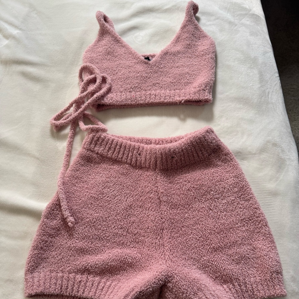 FASHION NOVA Cozy Pink Knit Sweater Set